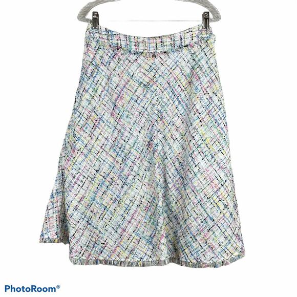 Worthington NWT Pastel Tweed Midi A-Line Skirt Size 4P Fully Lined Back Zip - Picture 2 of 11
